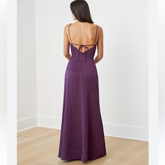 MORILEE Chic chiffons eggplant bridesmaid flowy maxi dress womens size 2 - Picture 1 of 9